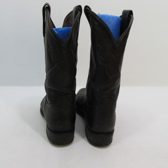 Tony Lama Mens 7.5 D Boots Black Leather Cowboy Western USA Made Bullhide 67456 main image 10
